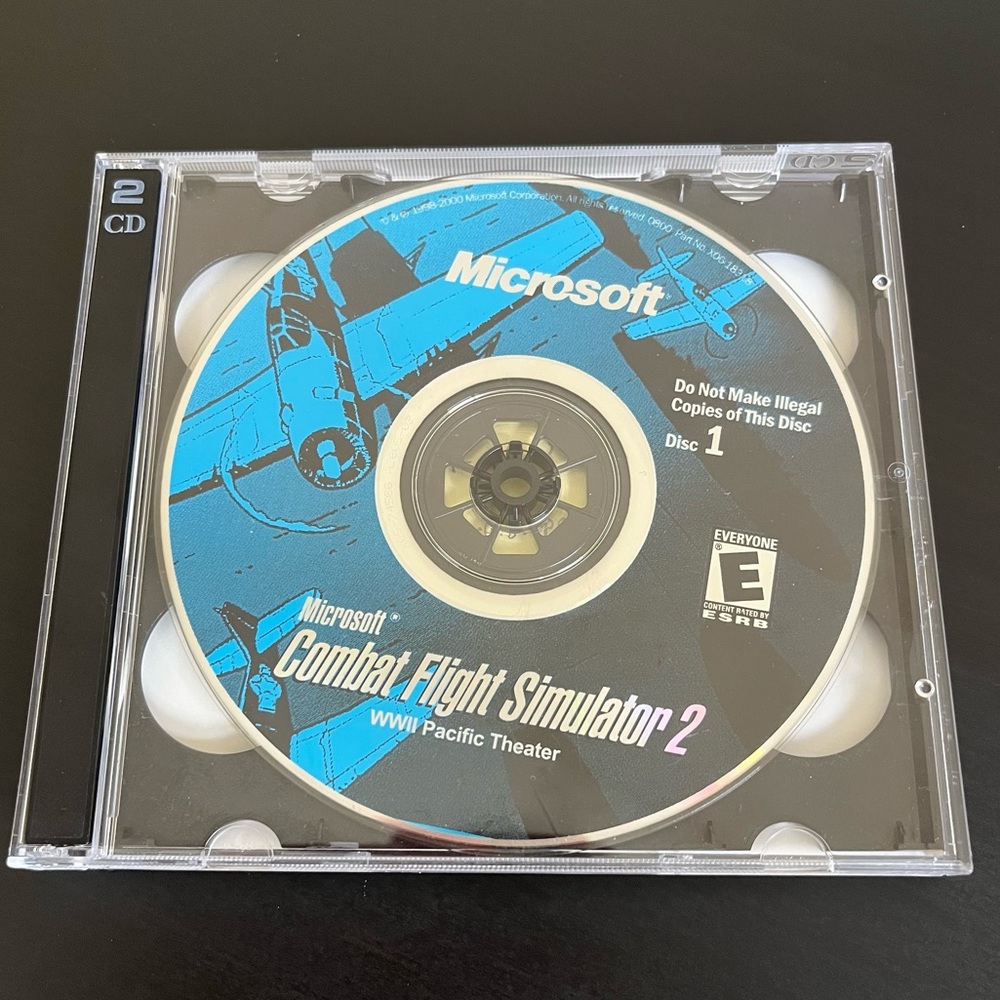Microsoft Combat Flight Simulator 2 WWII Pacific Theater Vintage PC Game 2 Discs